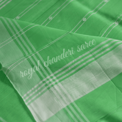 Light Green Chanderi Silk Cotton Saree