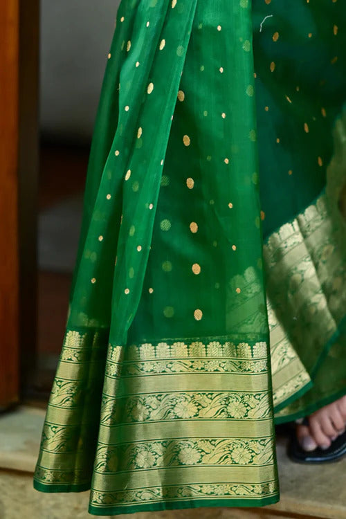 Anushka Sharma Green Chanderi Saree