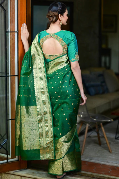 Anushka Sharma Green Chanderi Saree