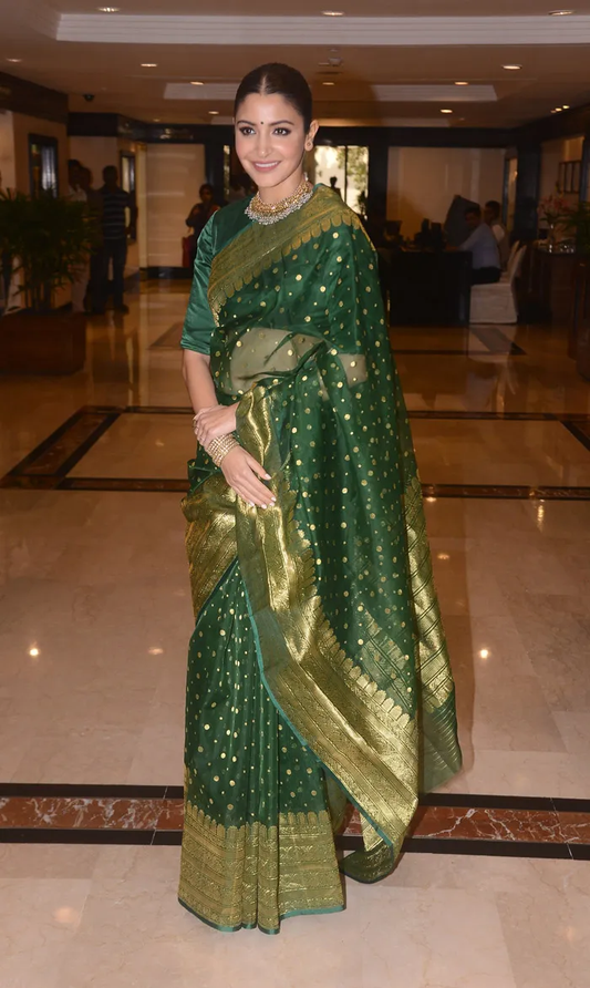 Anushka Sharma Green Chanderi Saree