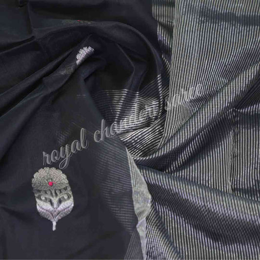 Black Chanderi Silk Cotton Sarees