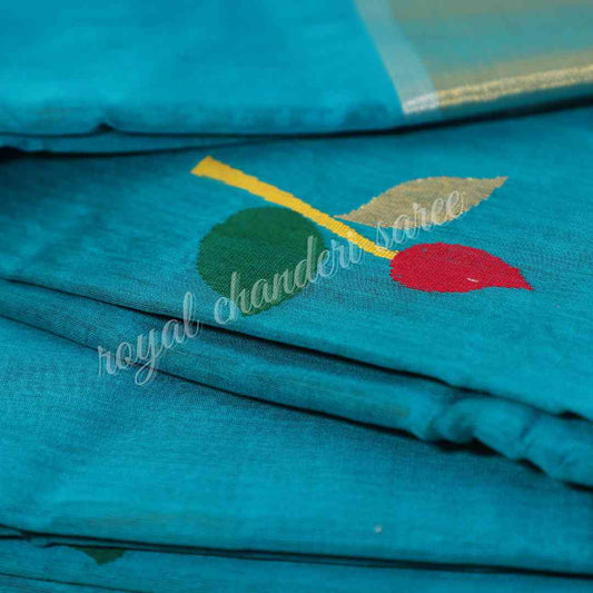 Blue Chanderi Silk Cotton Saree