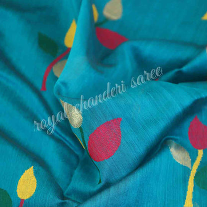 Blue Chanderi Silk Cotton Saree