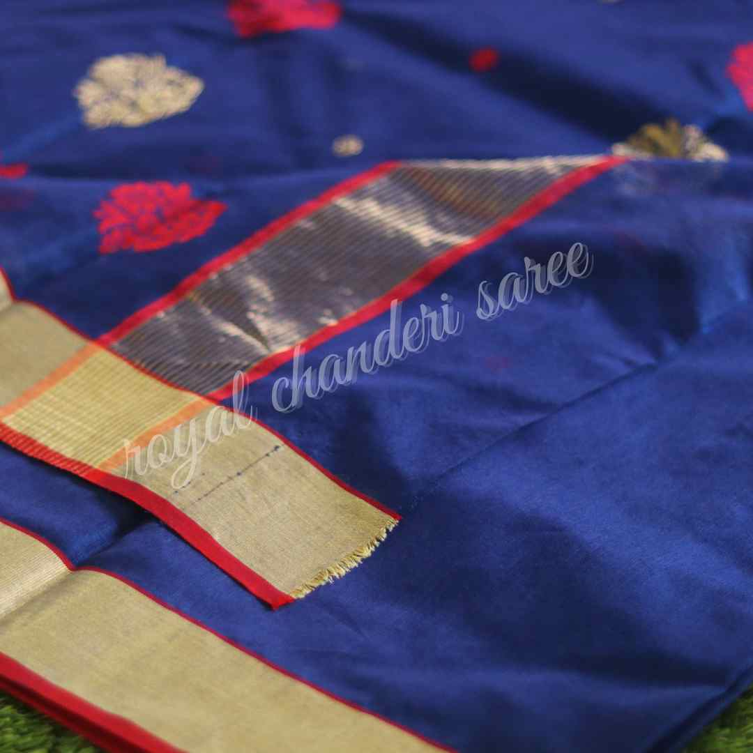 Royal Blue Chanderi Silk Cotton Saree