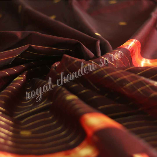 Brown Chanderi Silk Cotton Saree