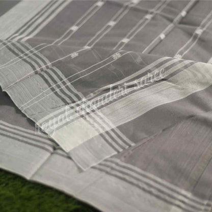 Grey Chanderi Silk Cotton Saree - Royal Chanderi Saree