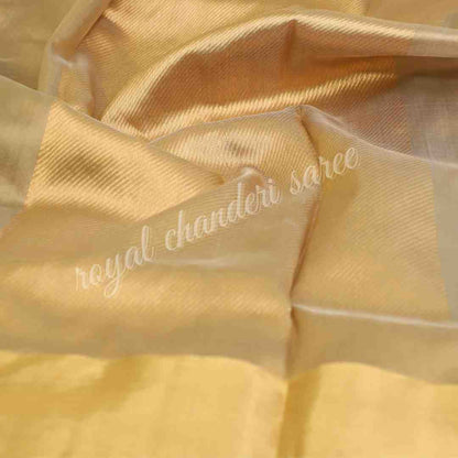 Golden Chanderi Silk Saree