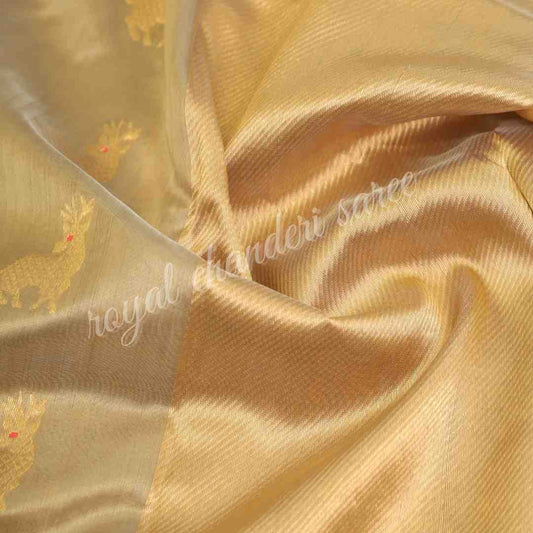 Golden Chanderi Silk Saree