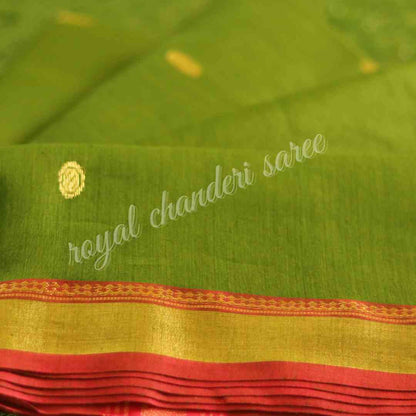 Green Chanderi Cotton Silk Saree