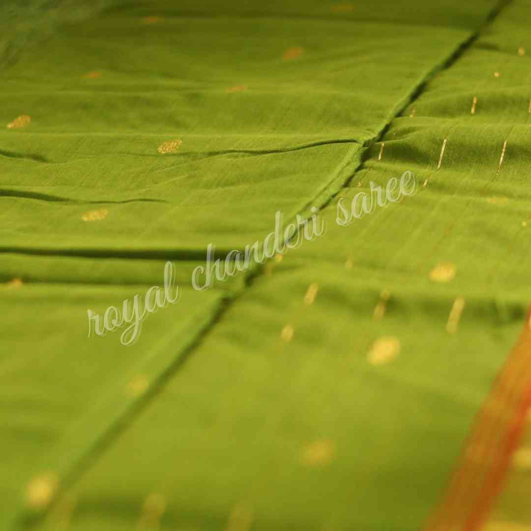 Green Chanderi Cotton Silk Saree