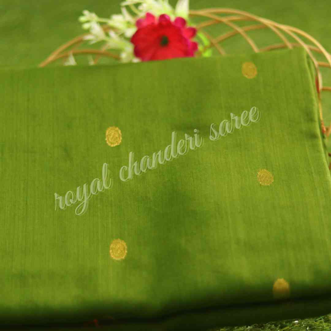 Green Chanderi Cotton Silk Saree