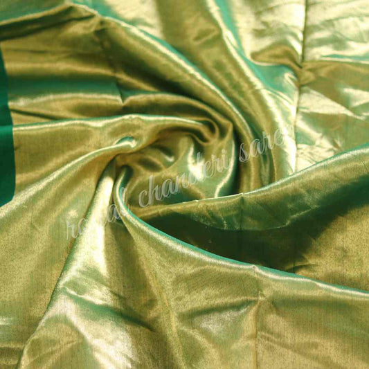 Green Chanderi Silk Cotton Eknaliya Saree