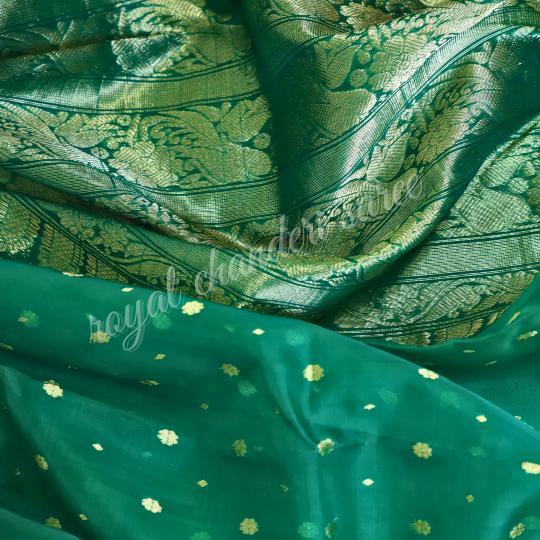Chhabra Chanderi Silk Saree With Intricate Zari Weaving (YCEY9661, Peach)  in Delhi at best price by Arora Saree Selection Pvt. Ltd. - Justdial