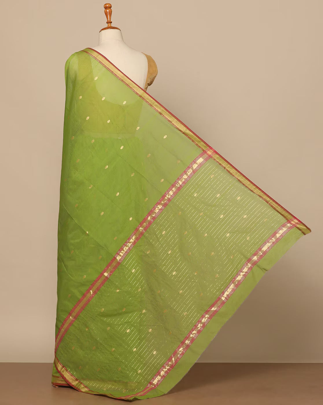 Green Chanderi Cotton Silk Saree