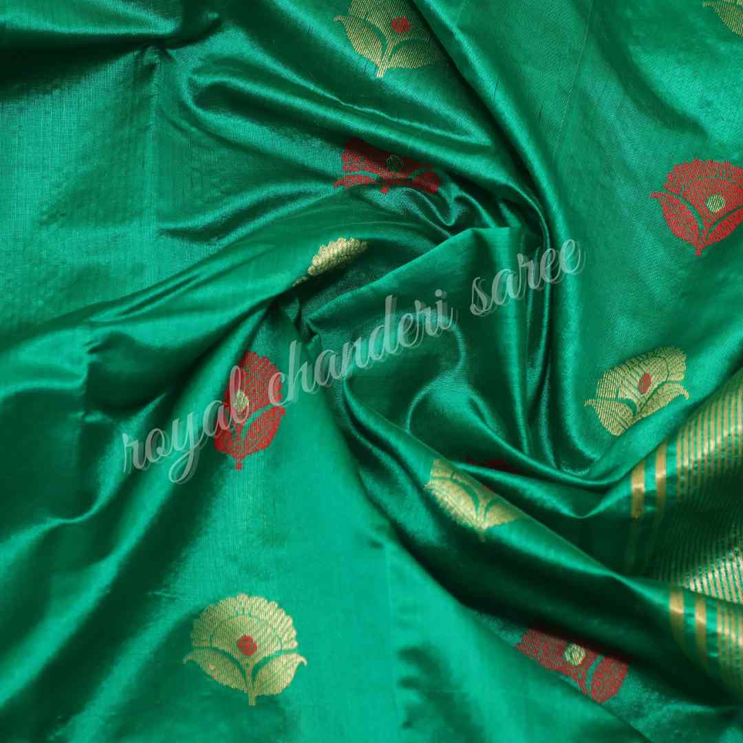 Green Chanderi Silk Saree