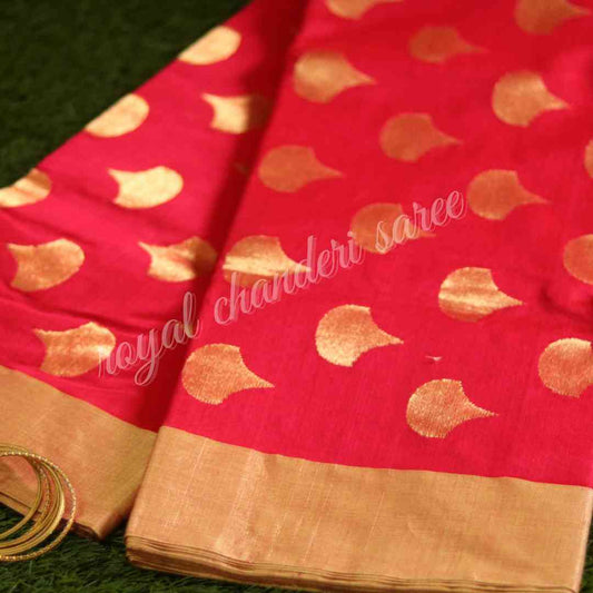 Red Kareena Kapoor Chanderi Silk Cotton Saree