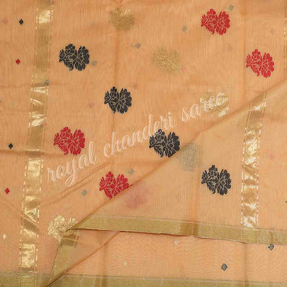 Golden Chanderi Silk Saree