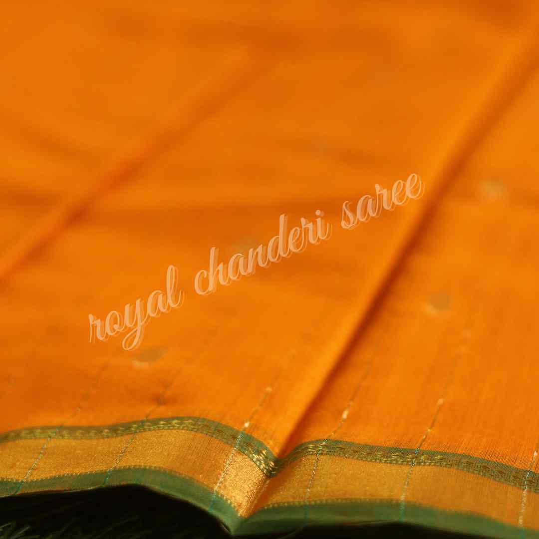 Orange Chanderi Silk Cotton Saree