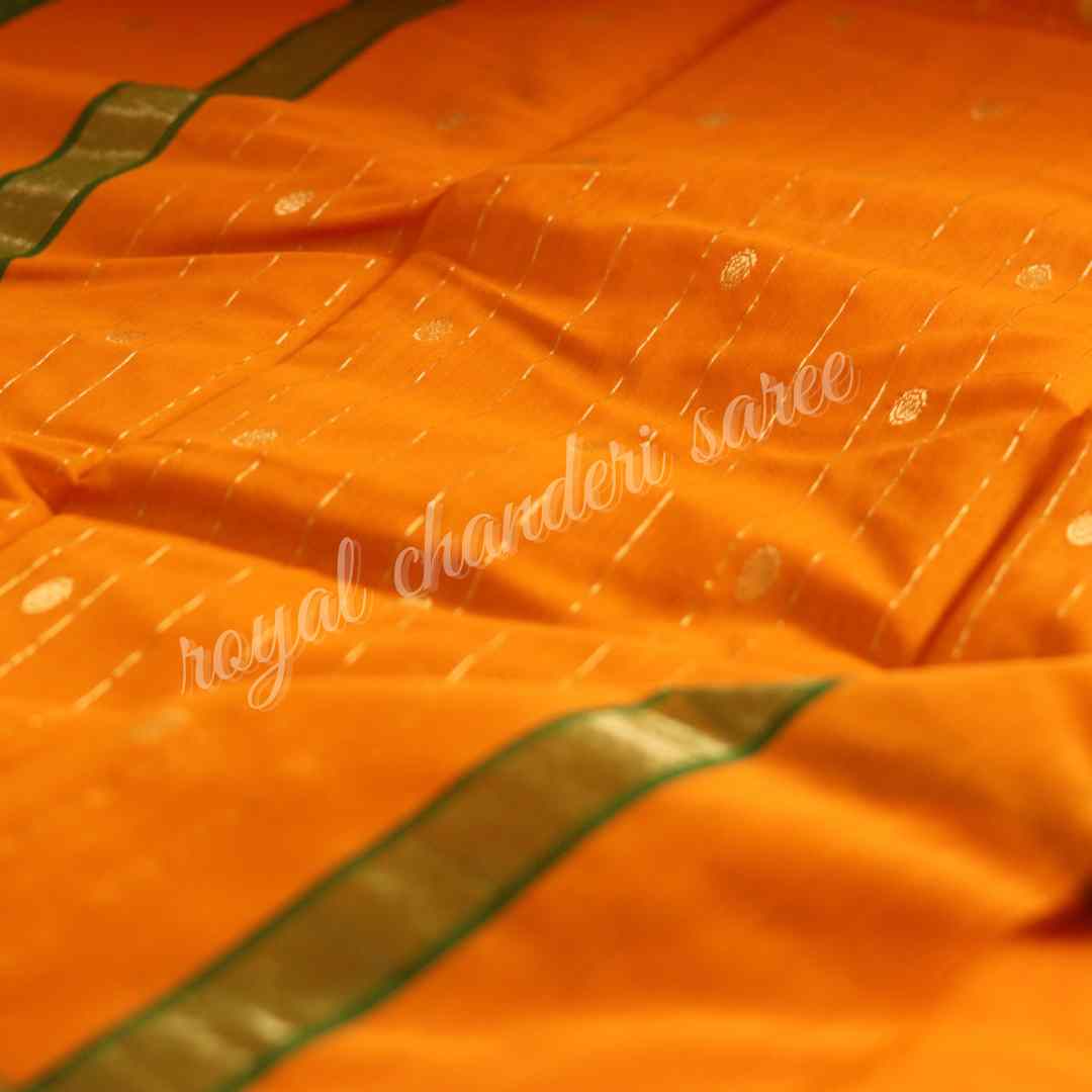 Orange Chanderi Silk Cotton Saree