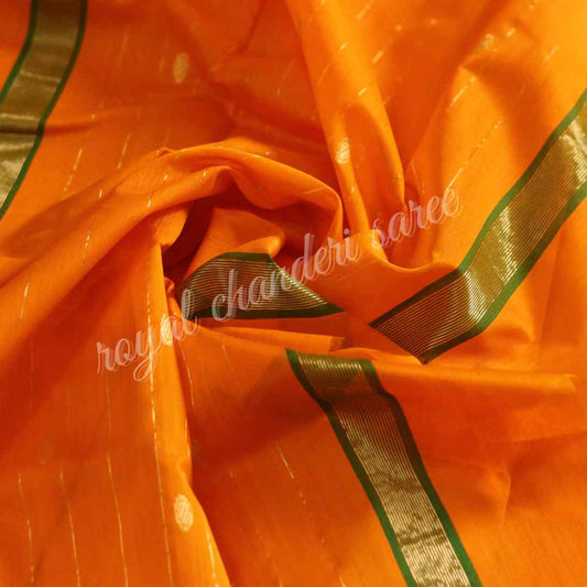 Orange Chanderi Silk Cotton Saree