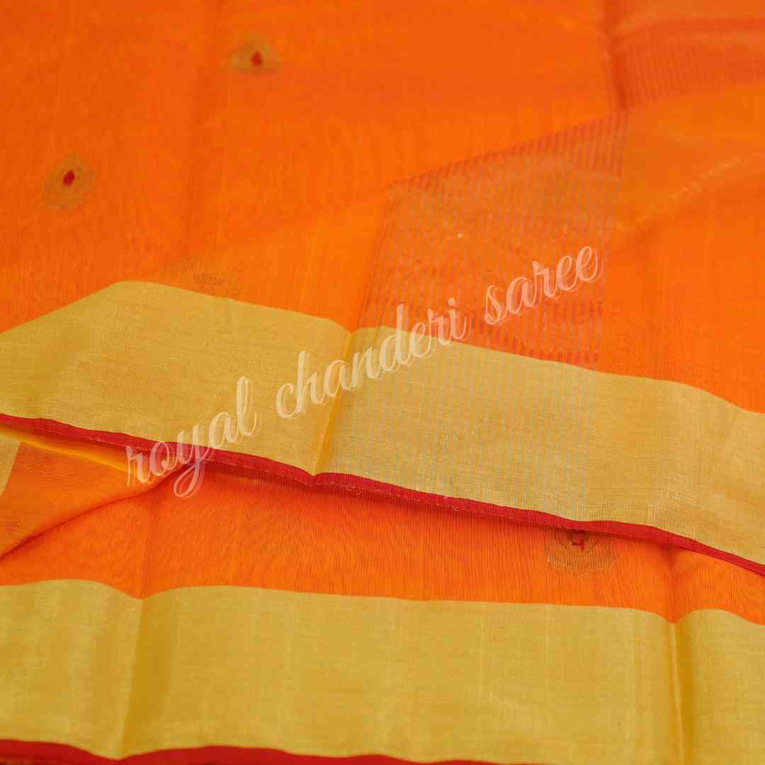 Orange Chanderi Silk Saree