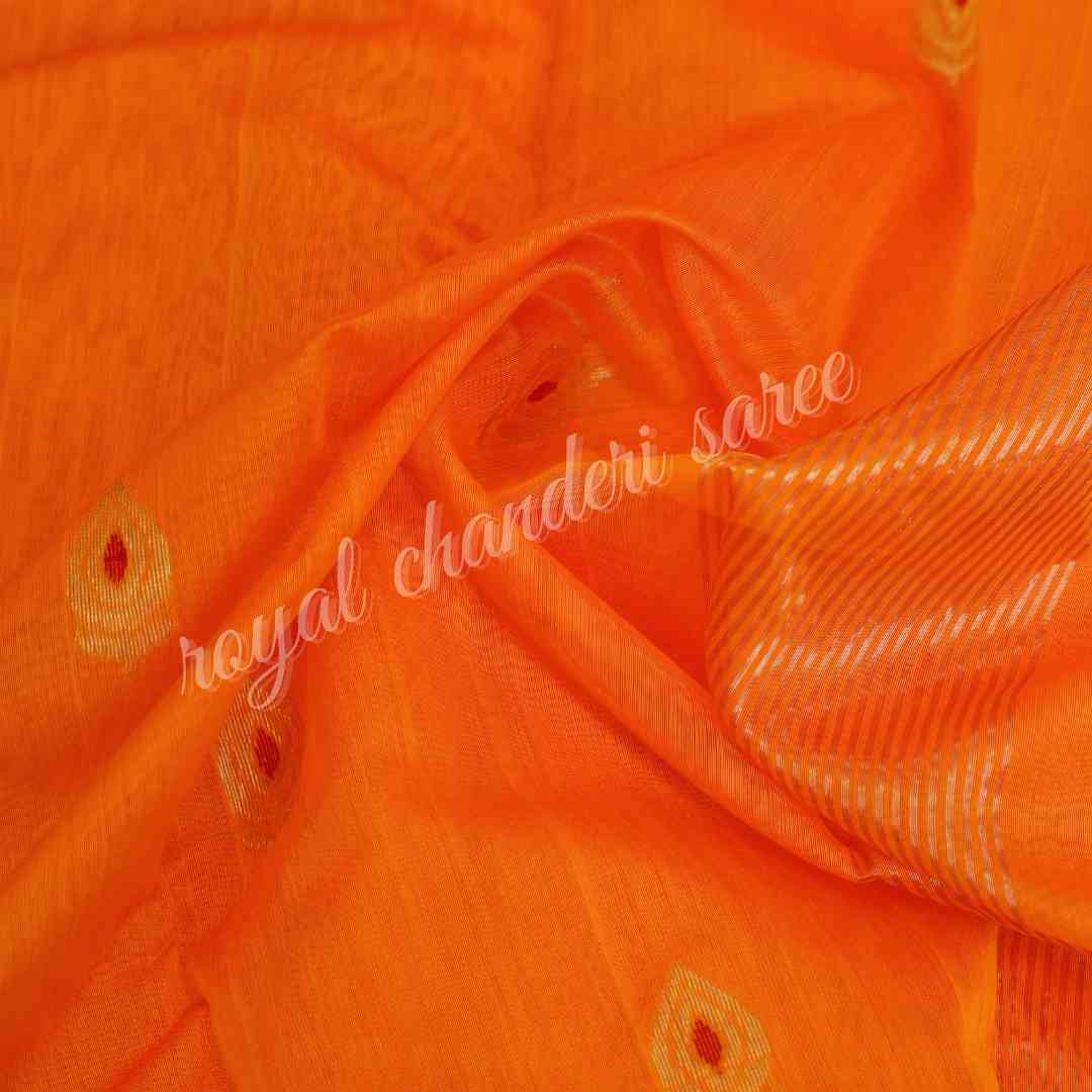 Orange Chanderi Silk Saree