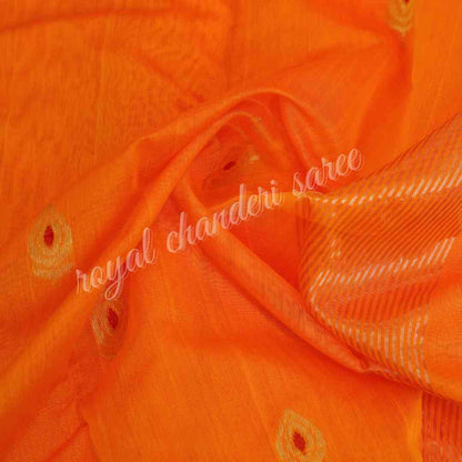 Orange Chanderi Silk Saree