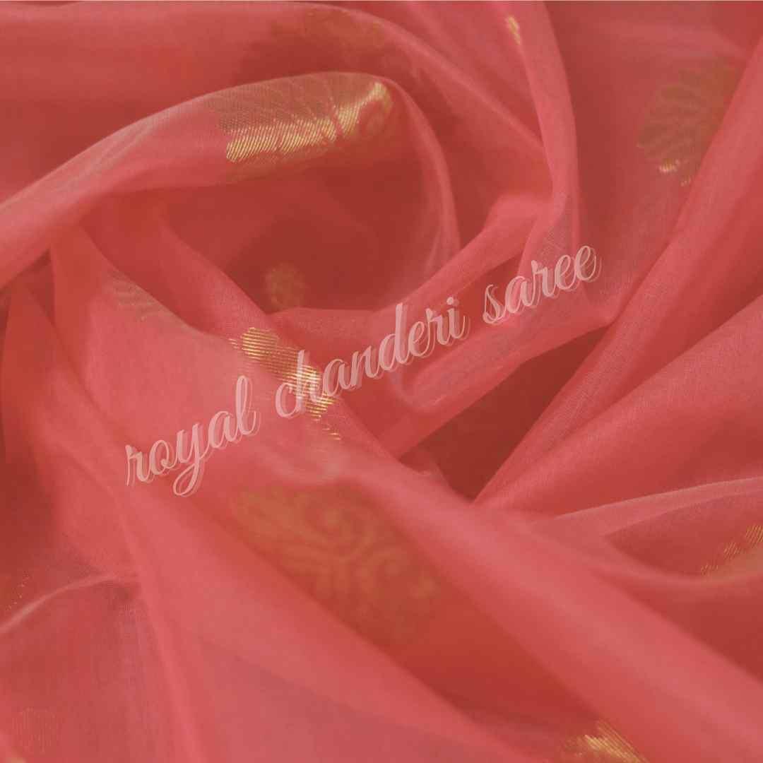 Pink Chanderi Silk Cotton Saree - Royal Chanderi Saree