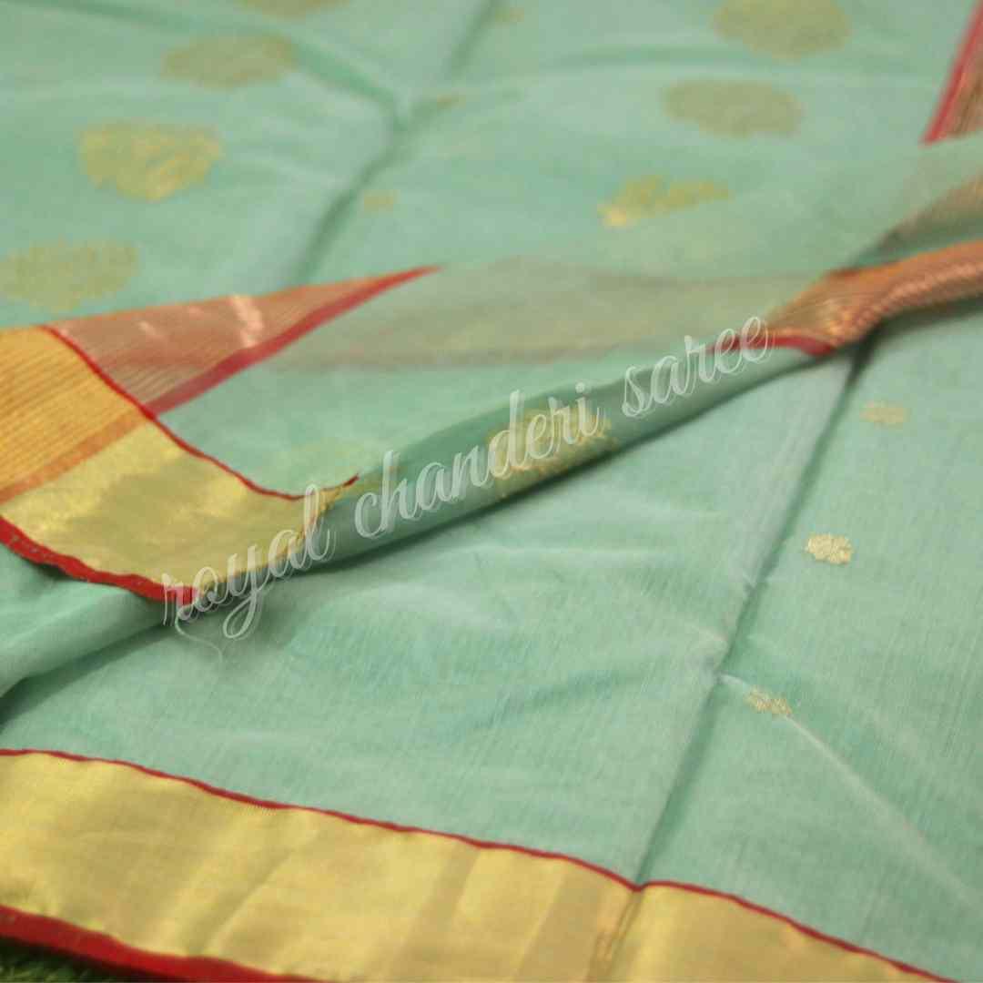 Pista Chanderi Silk Cotton Saree - Royal Chanderi Saree