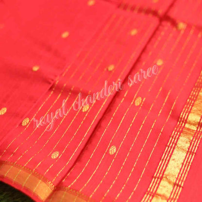 Red Chanderi Silk Cotton Saree