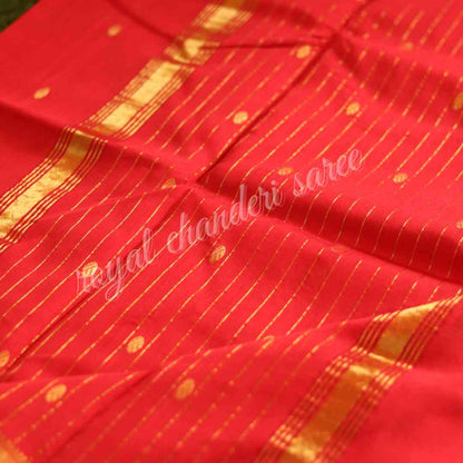 Red Chanderi Silk Cotton Saree