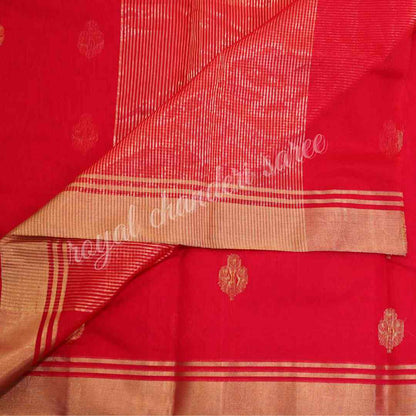 Red Chanderi Silk Saree