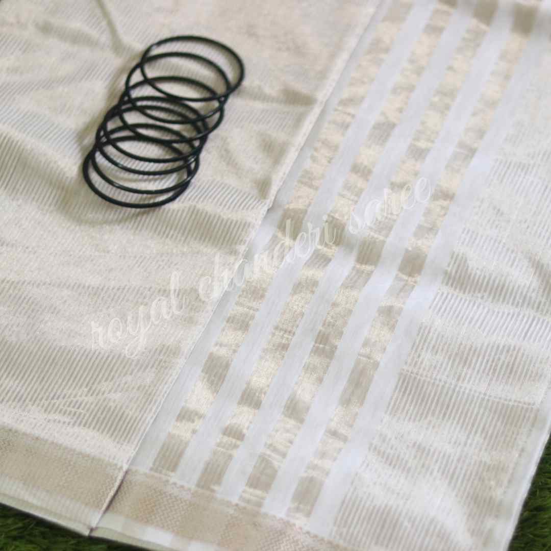 Silver Chanderi Silk Cotton Saree