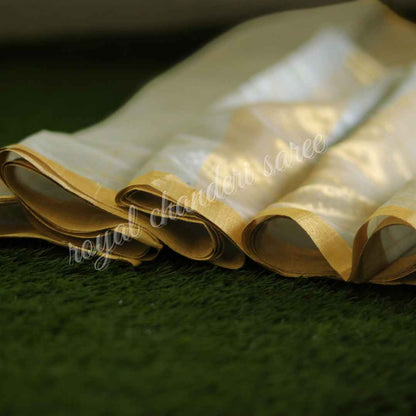 Silver Silk Zari Tissue Saree