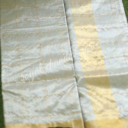 Silver Silk Zari Tissue Saree