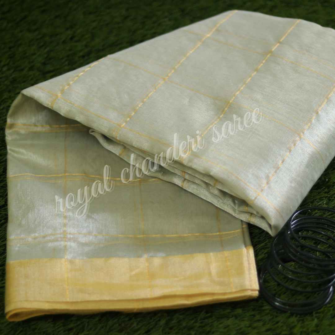 Silver Silk Zari Tissue Saree