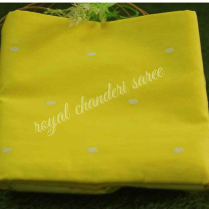 Yellow Chanderi Resham Buti Saree - Royal Chanderi Saree