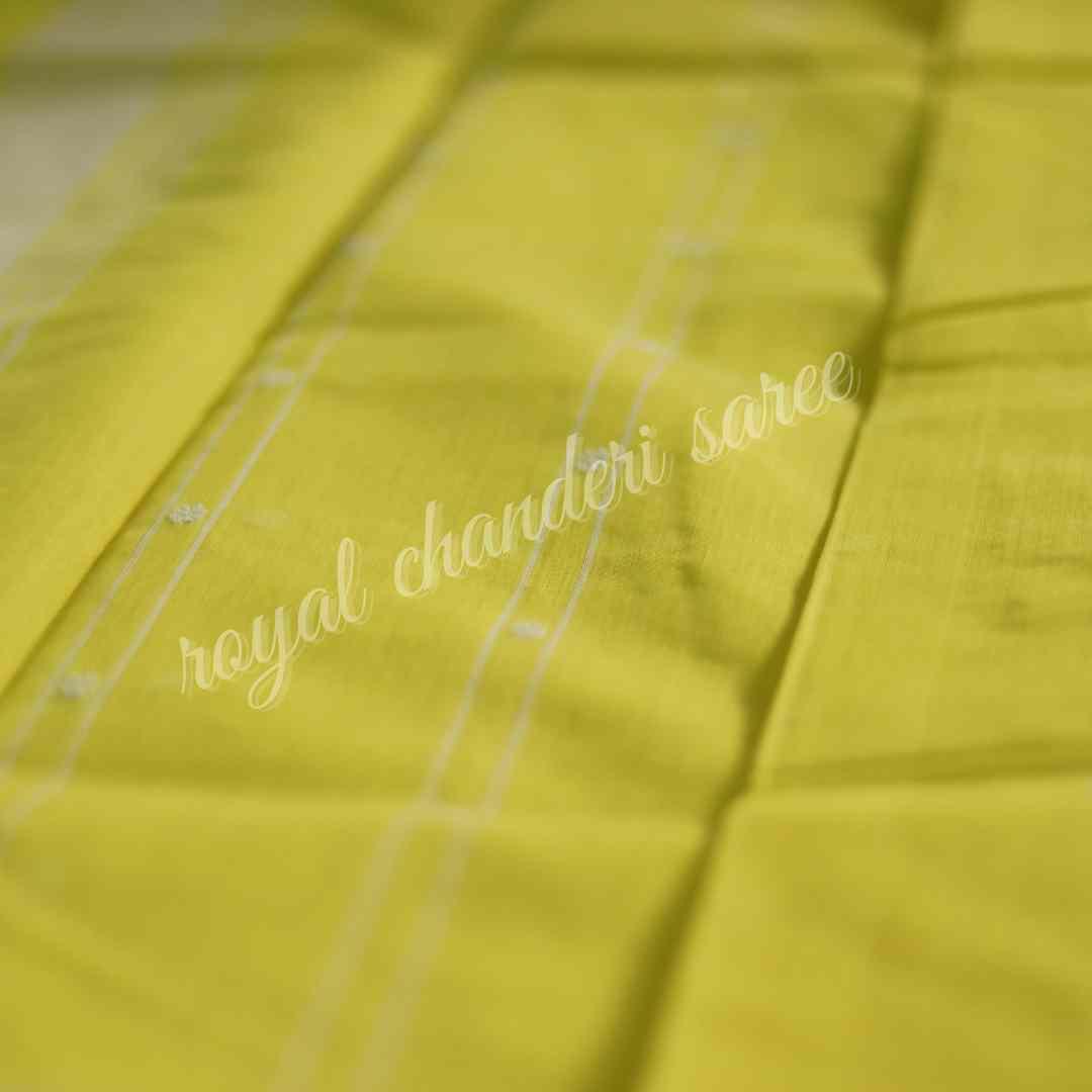 Yellow Chanderi Resham Buti Saree - Royal Chanderi Saree