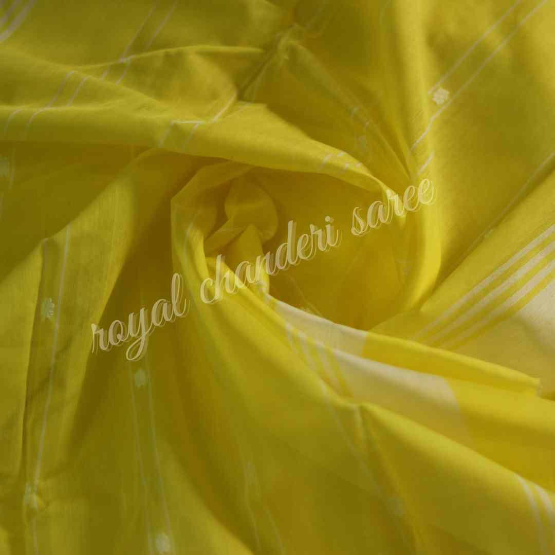 Yellow Chanderi Resham Buti Saree - Royal Chanderi Saree