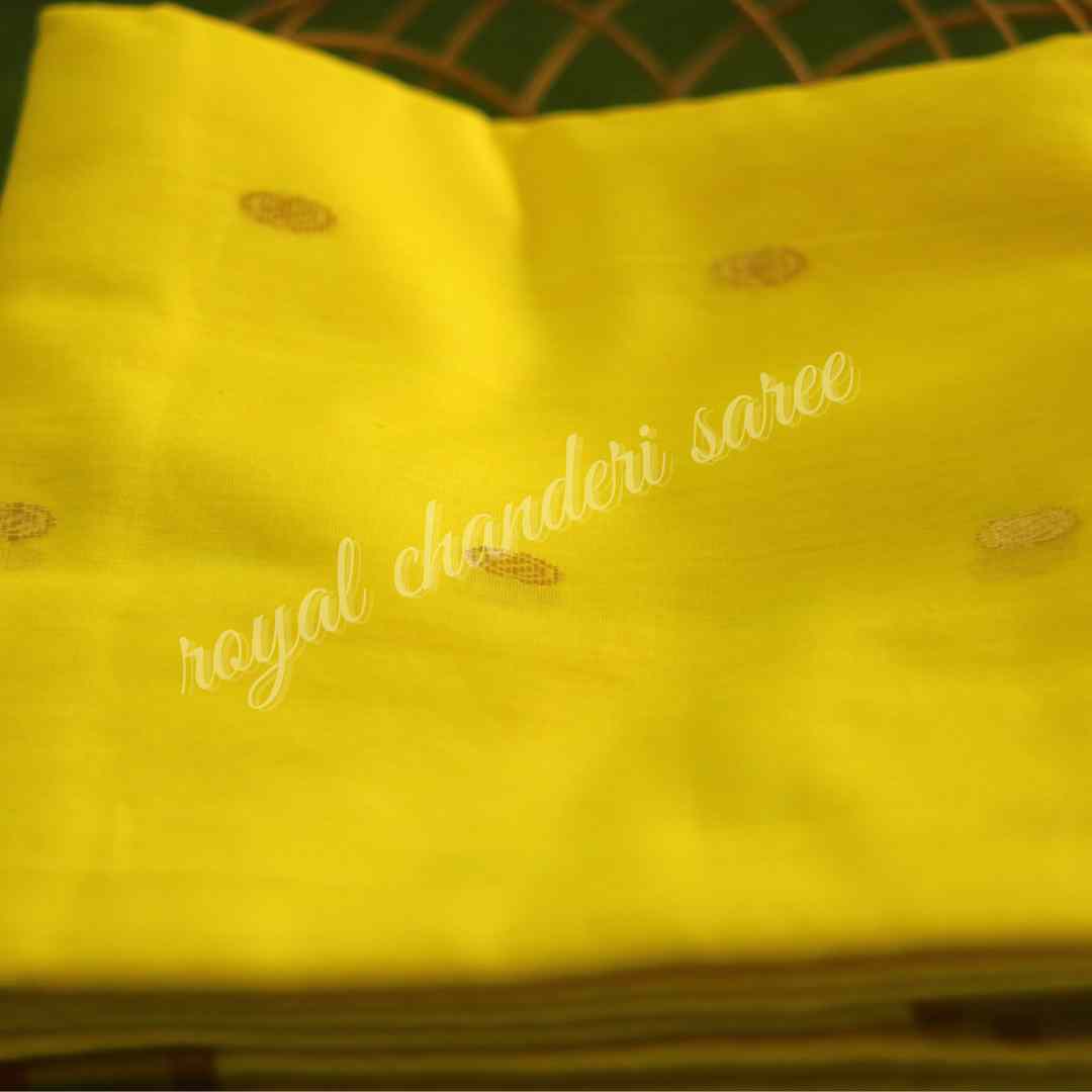 Yellow Chanderi Silk Cotton Saree