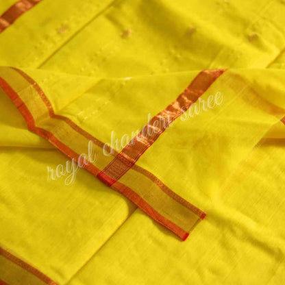 Yellow Chanderi Silk Cotton Saree