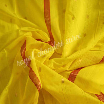 Yellow Chanderi Silk Cotton Saree