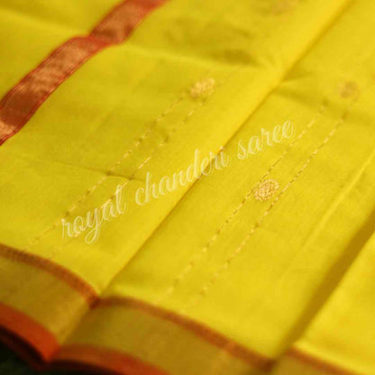 Yellow Chanderi Silk Cotton Saree