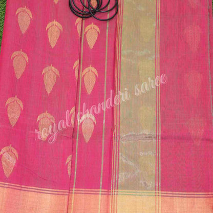 Young Purple Chanderi Silk Cotton Saree - Royal Chanderi Saree