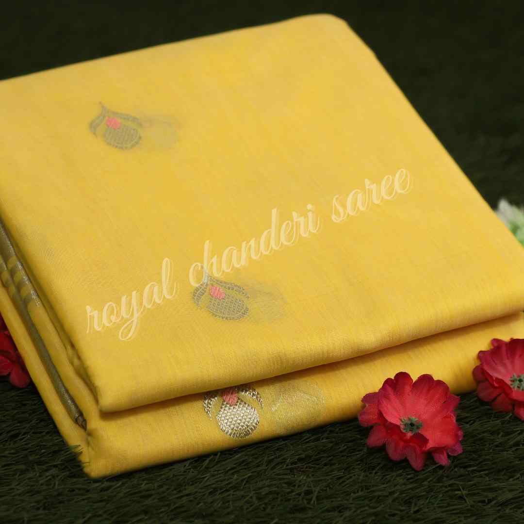 Yellow Chanderi Silk Saree