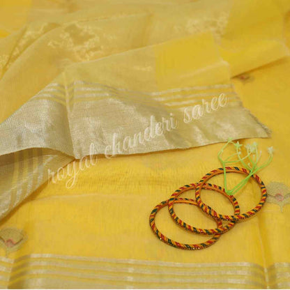 Yellow Chanderi Silk Saree